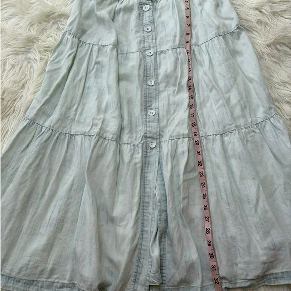 Anthropologie Light Blue A-Line Skirt - Picture 2 of 5